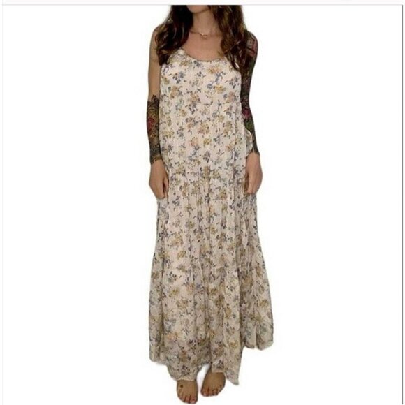Elegant Italian Floral Maxi Dress Elena Baldi Small Whimsy Coquette Romantic - Picture 3 of 12